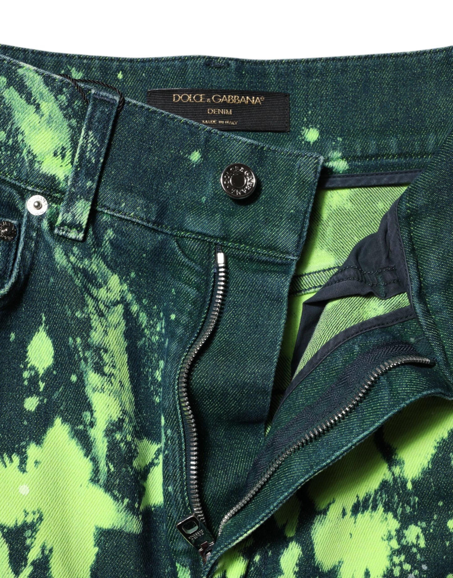 Green Color Splash High Waist Denim Jeans