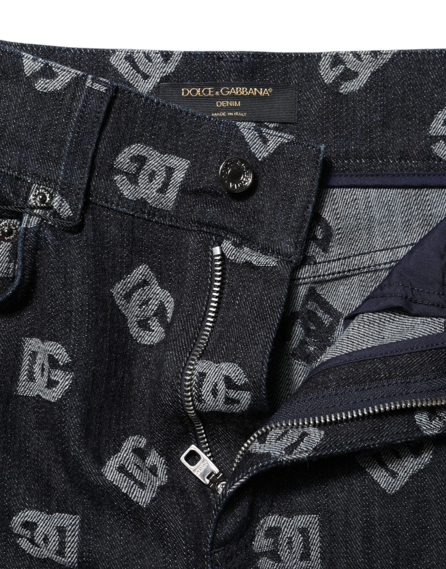 Black DG Logo High Waist Skinny Denim Jeans