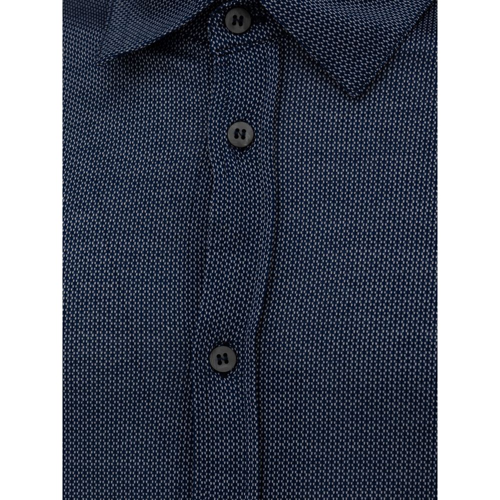 Blue Cotton Dress Shirt
