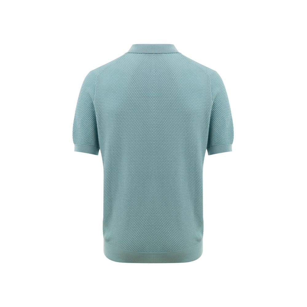 Blue Cotton Polo Shirt