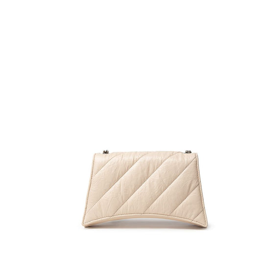 Beige Leather Shoulder Bag