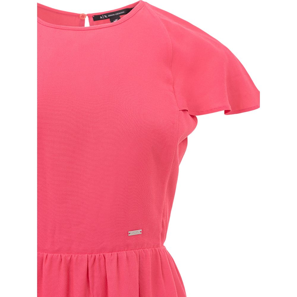 Fuchsia Viscose Casual Dress