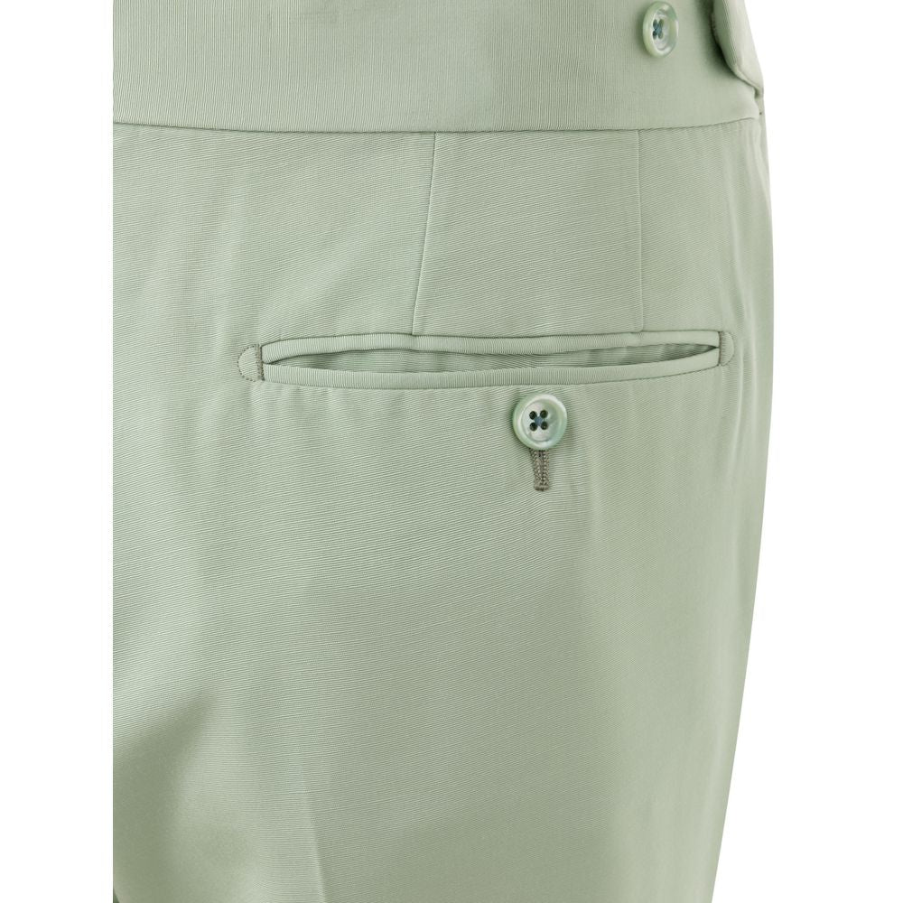 Green Viscose Chino Pants