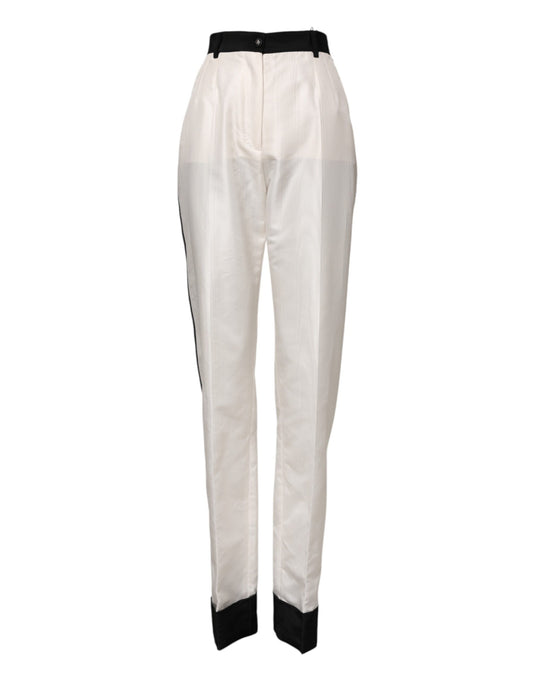 White High Waist Straight Dress Trouser Pants