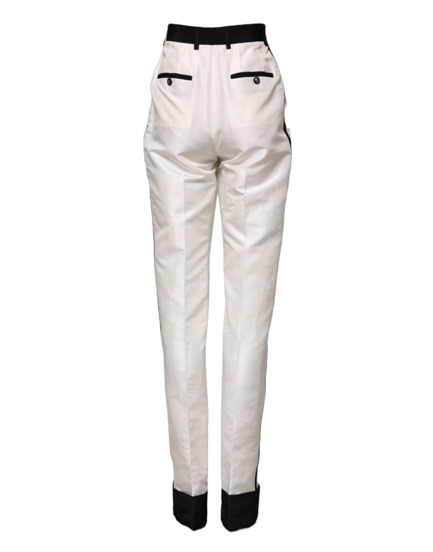 White High Waist Straight Dress Trouser Pants