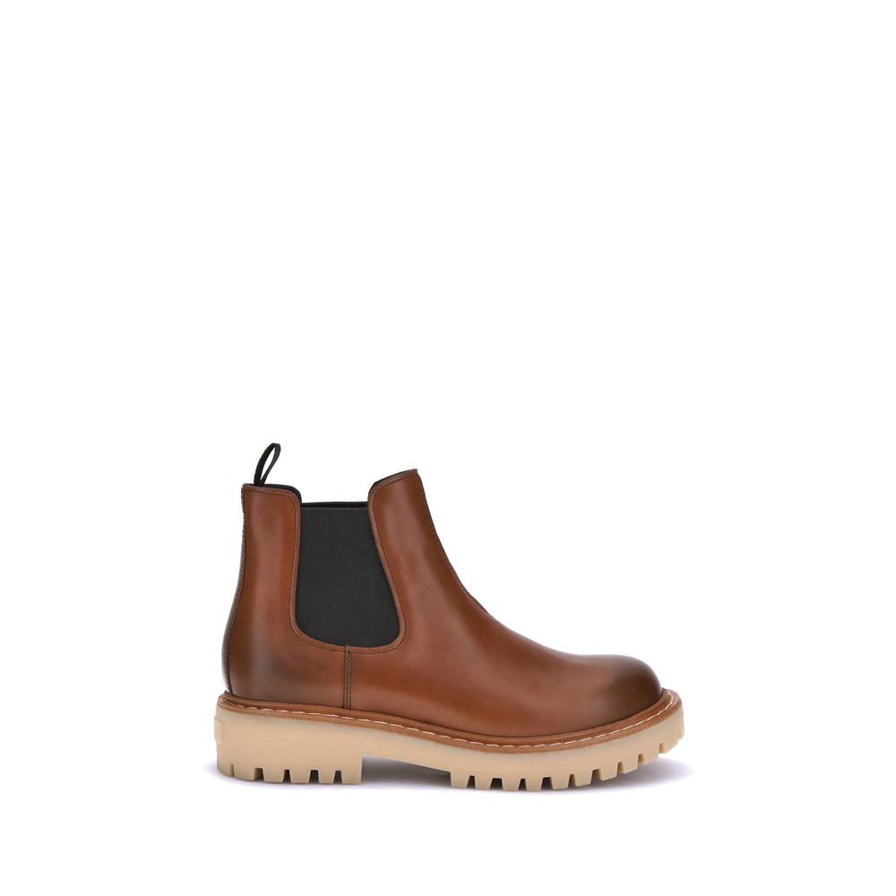 Brown Rubber Chelsea Boots