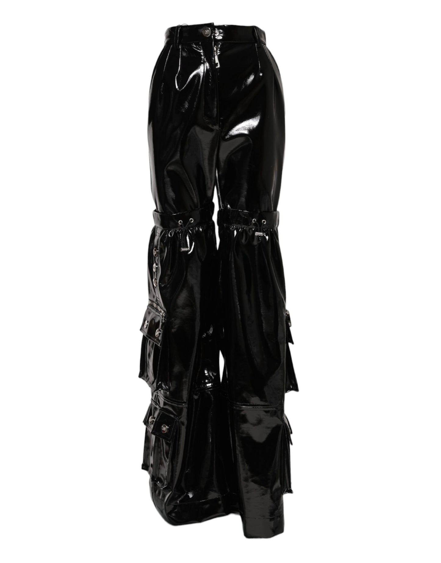 Black High Waist Cargo Bootcut Pants