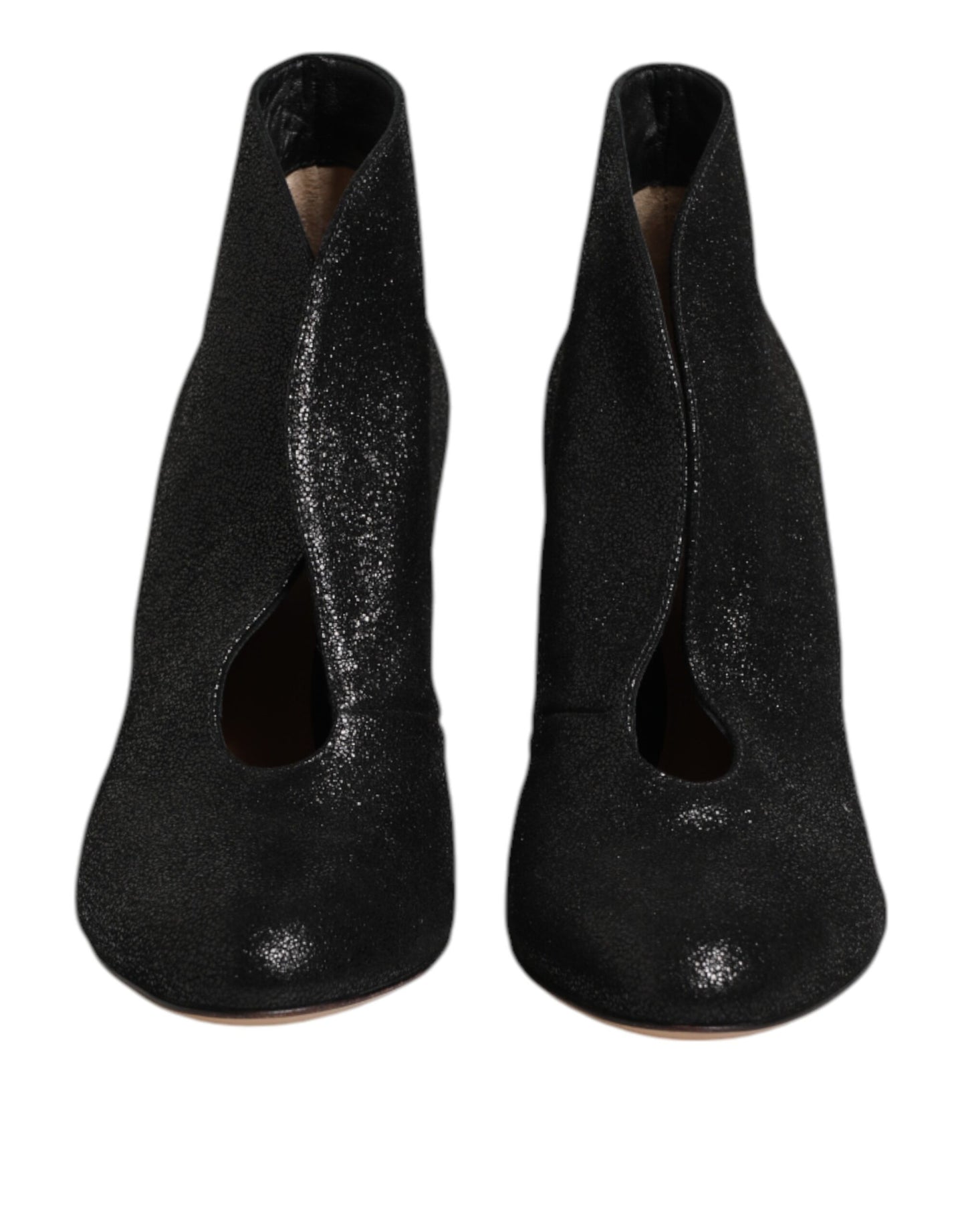 Metallic Black Pump Stiletto Heels Shoes