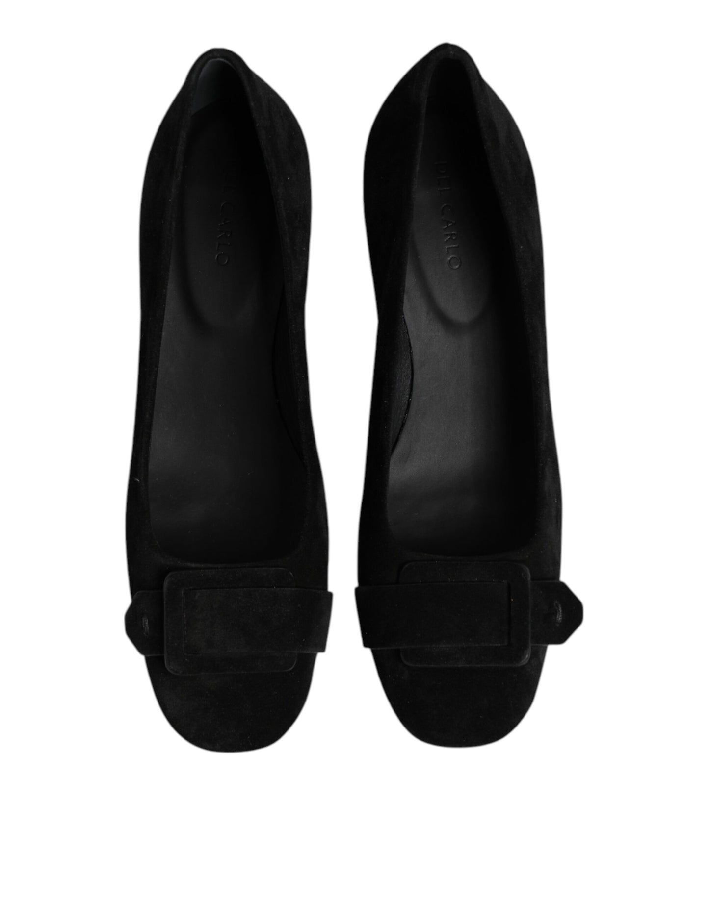Black Suede Leather Slip On High Heels Pump Shoes