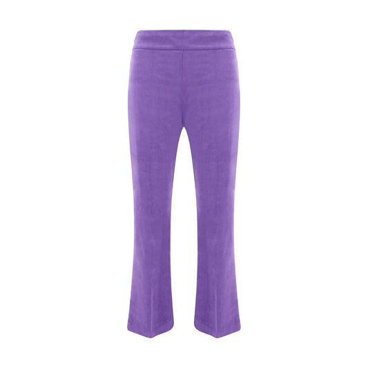 Purple Cotton Casual Pants