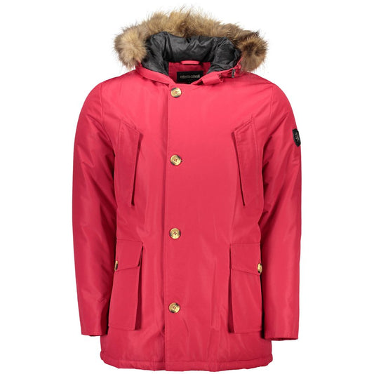 Red Polyester Jackets & Coat