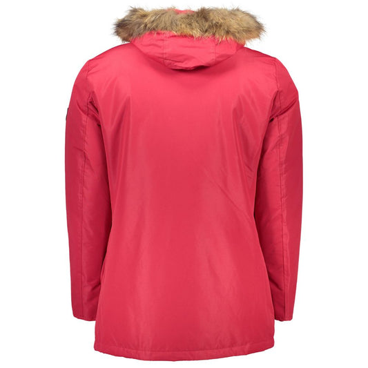 Red Polyester Jackets & Coat