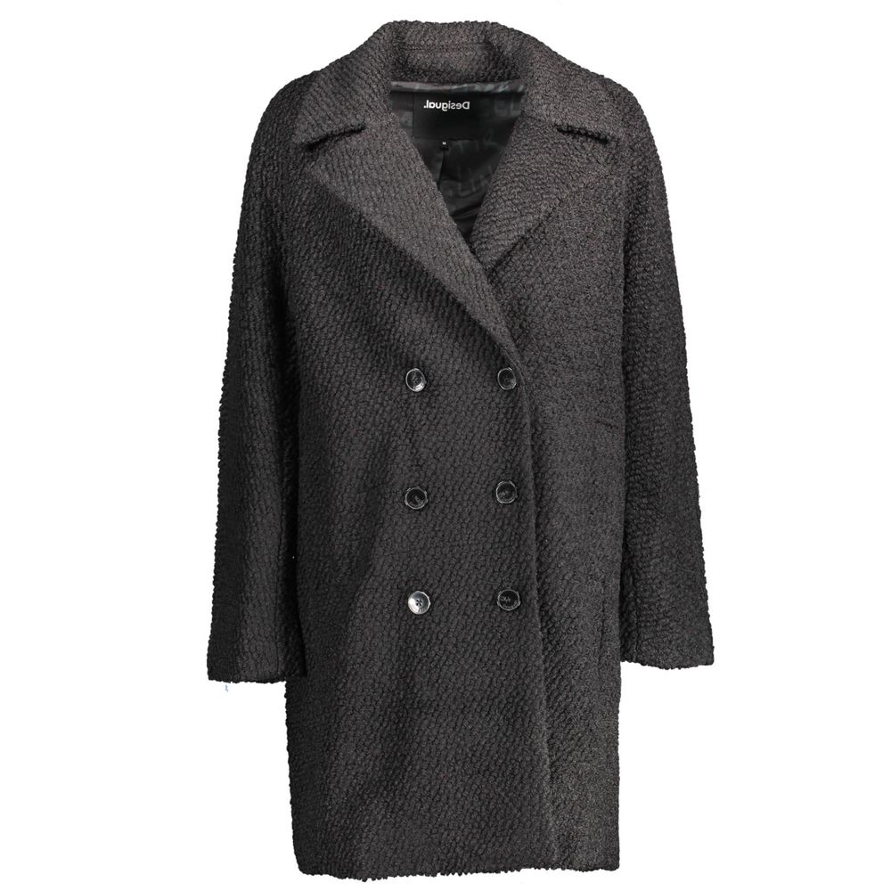 Black Polyester Jackets & Coat