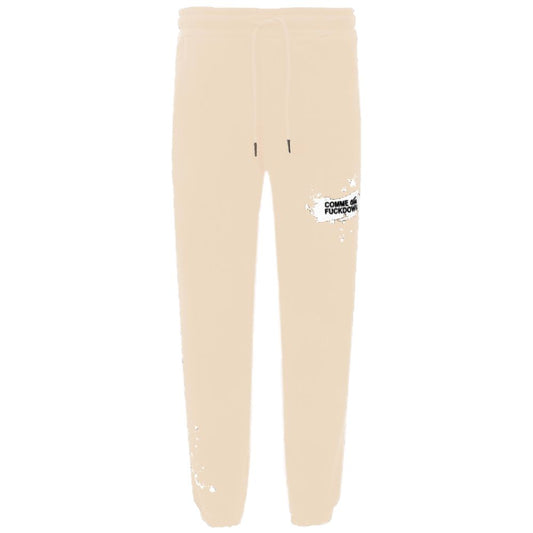Beige Cotton Men Sweatpant