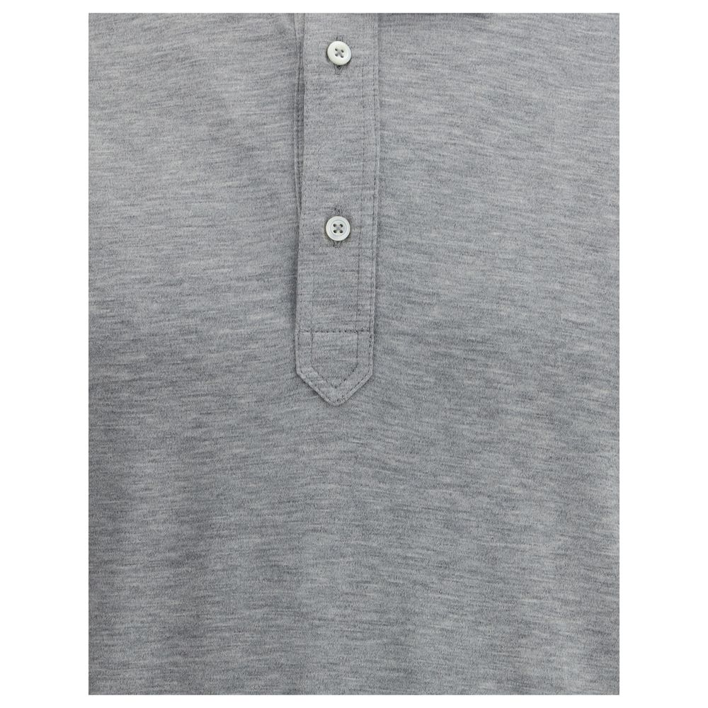 Gray Cotton Polo Shirt