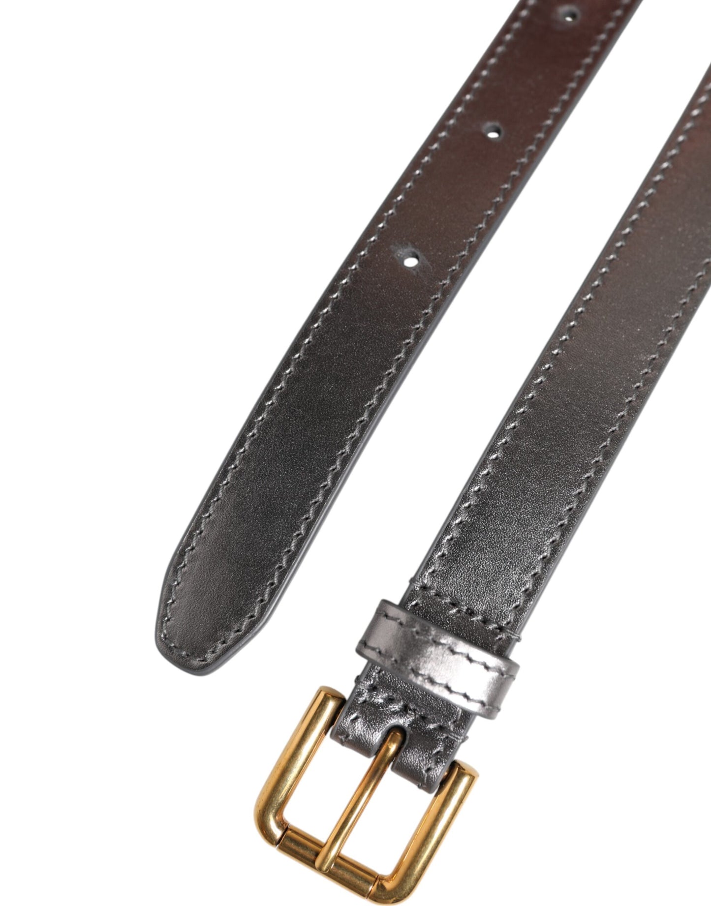 Silver Logo Engraved Metal Waist Buckle Belt