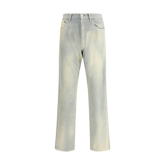 Light Blue Cotton Casual Pants