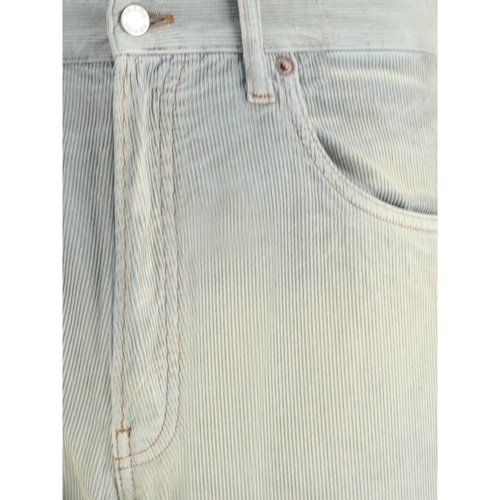 Light Blue Cotton Casual Pants