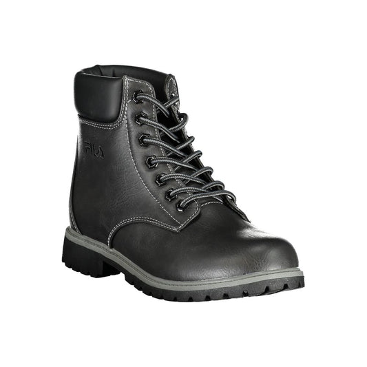 Black Polyester Women Boot
