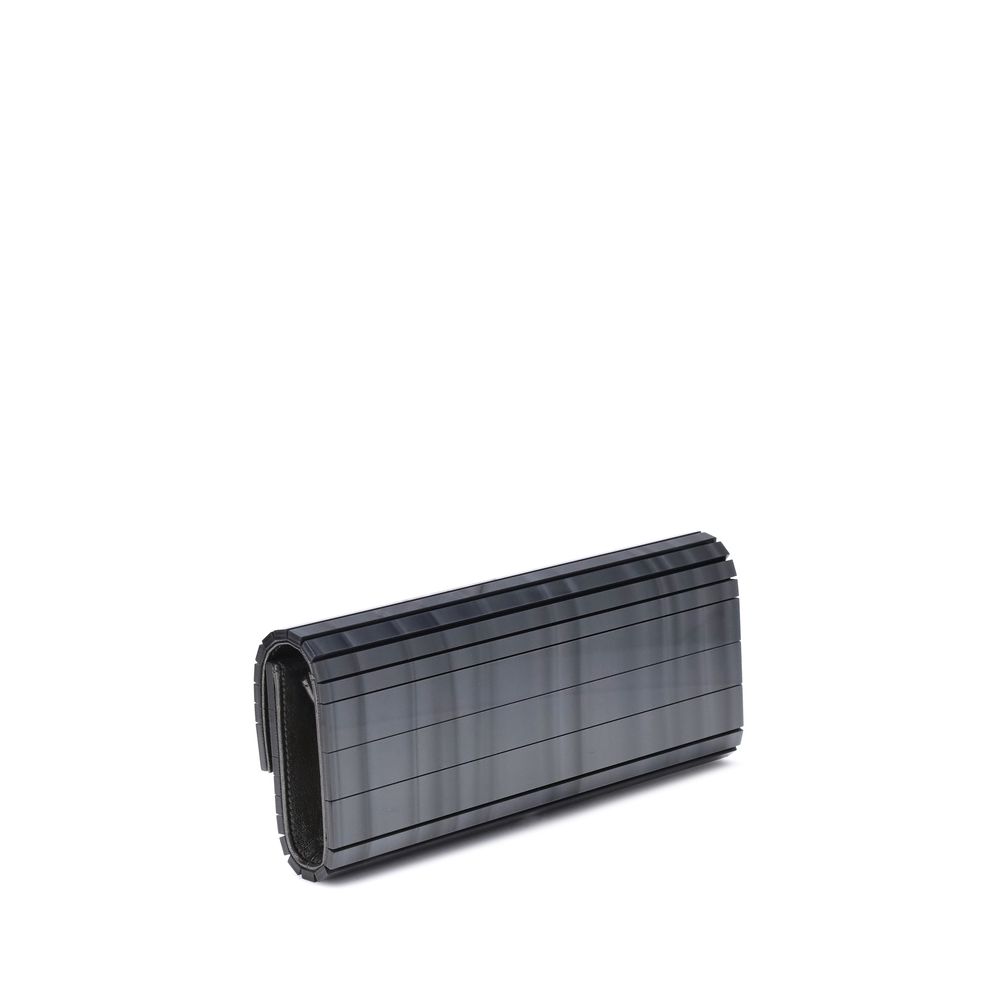 Gray Marabou Clutch Bag