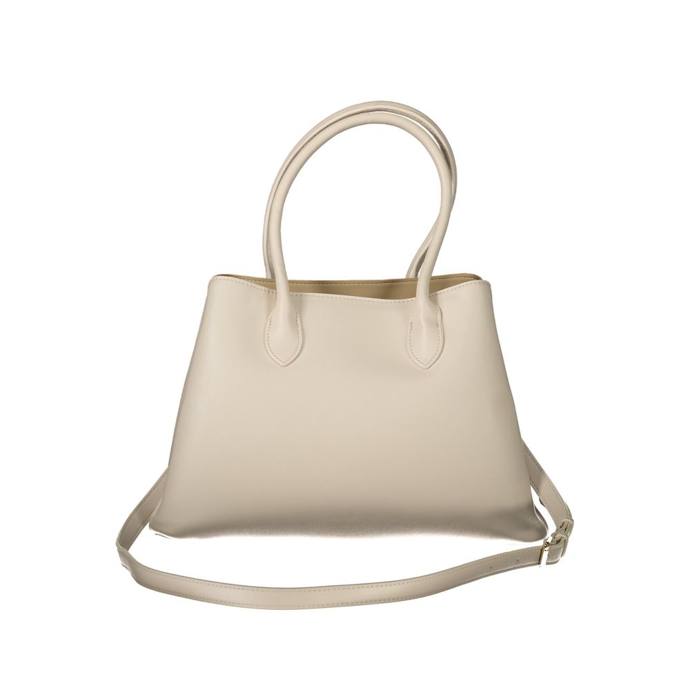 Beige Polyethylene Women Handbag