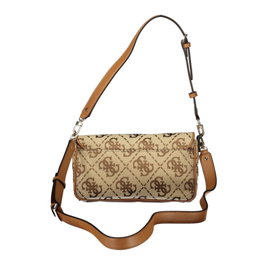 Beige Polyester Women Handbag