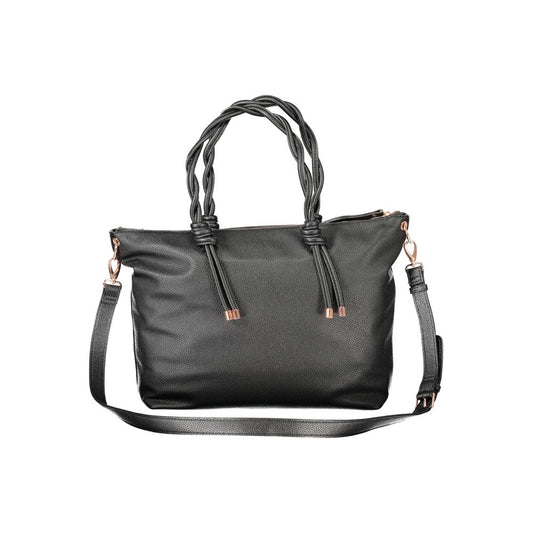 Black Polyethylene Women Handbag