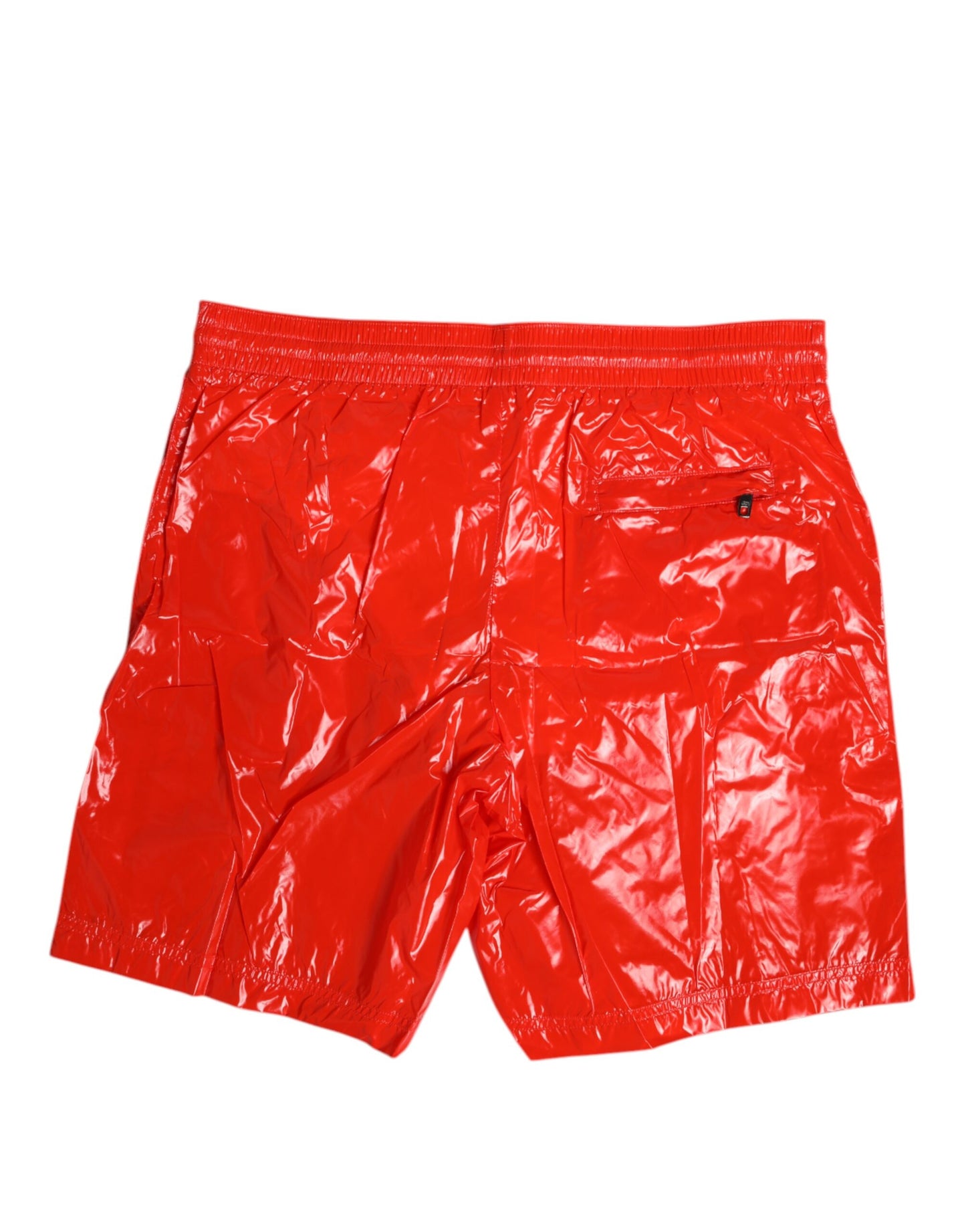 Red Nylon Drawstring Beachwear Shorts Swimwear