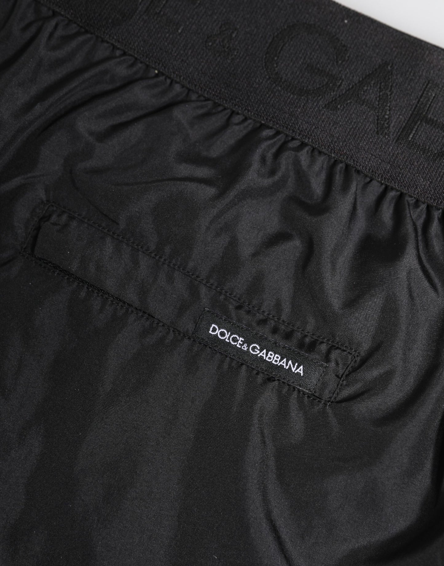 Black Logo Print Beachwear Men Shorts Swimwear