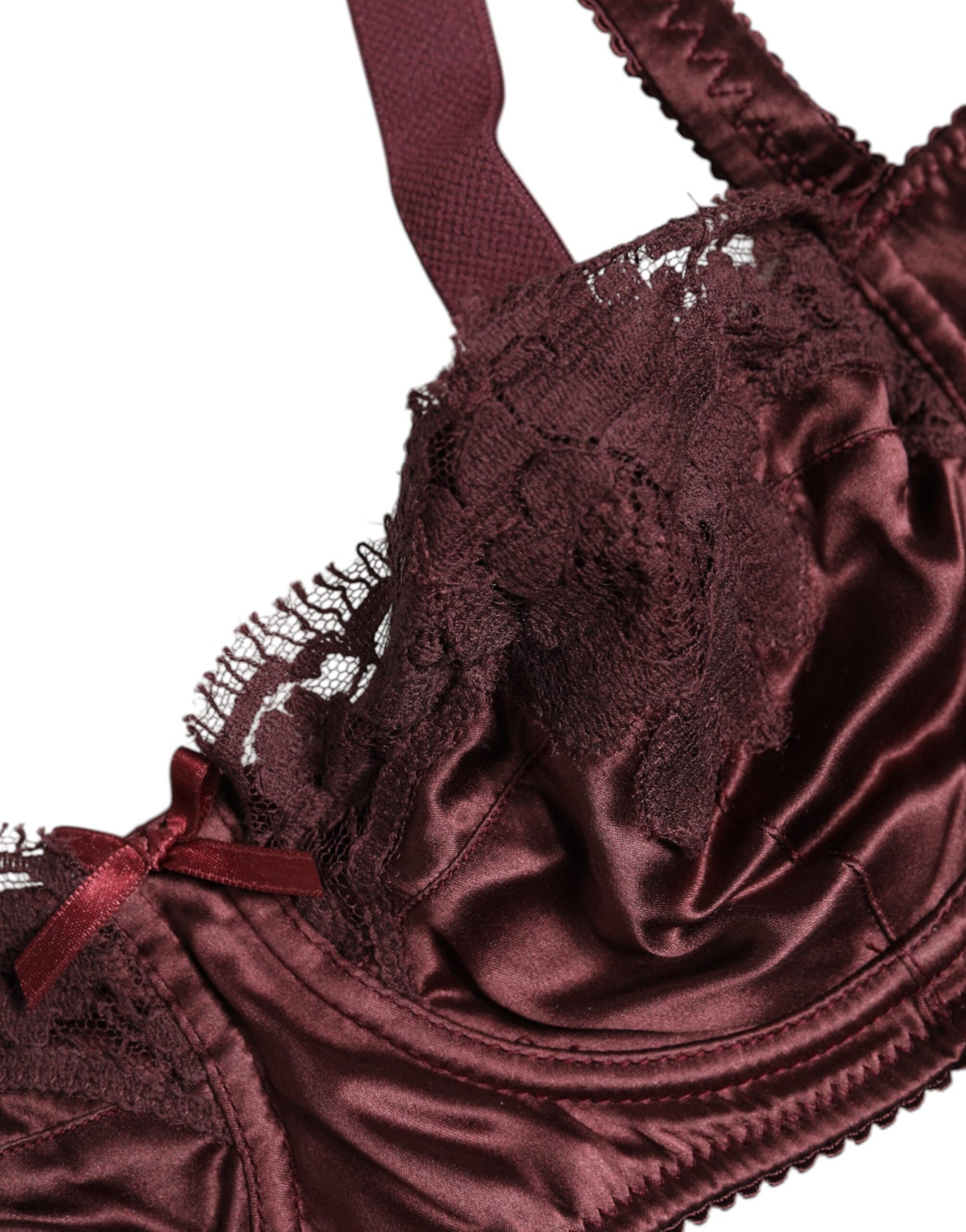 Burgundy Silk Underwired Balconette Bra Underwear