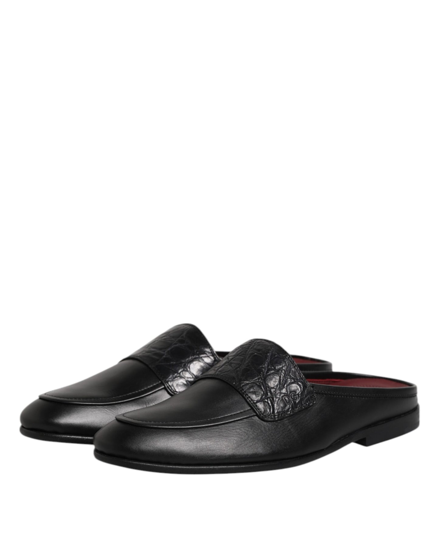 Black Calfskin Leather Slip On Loafers Shoes