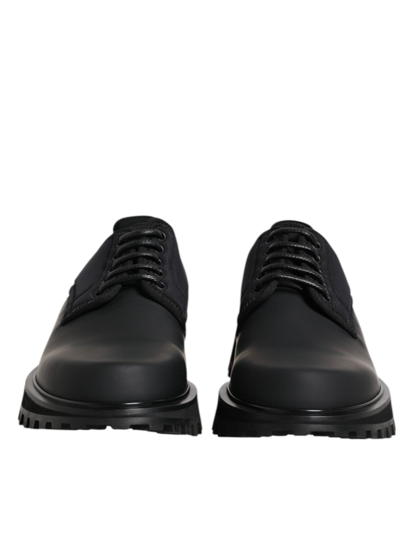 Black Leather Lace Up Trekking Dress Shoes