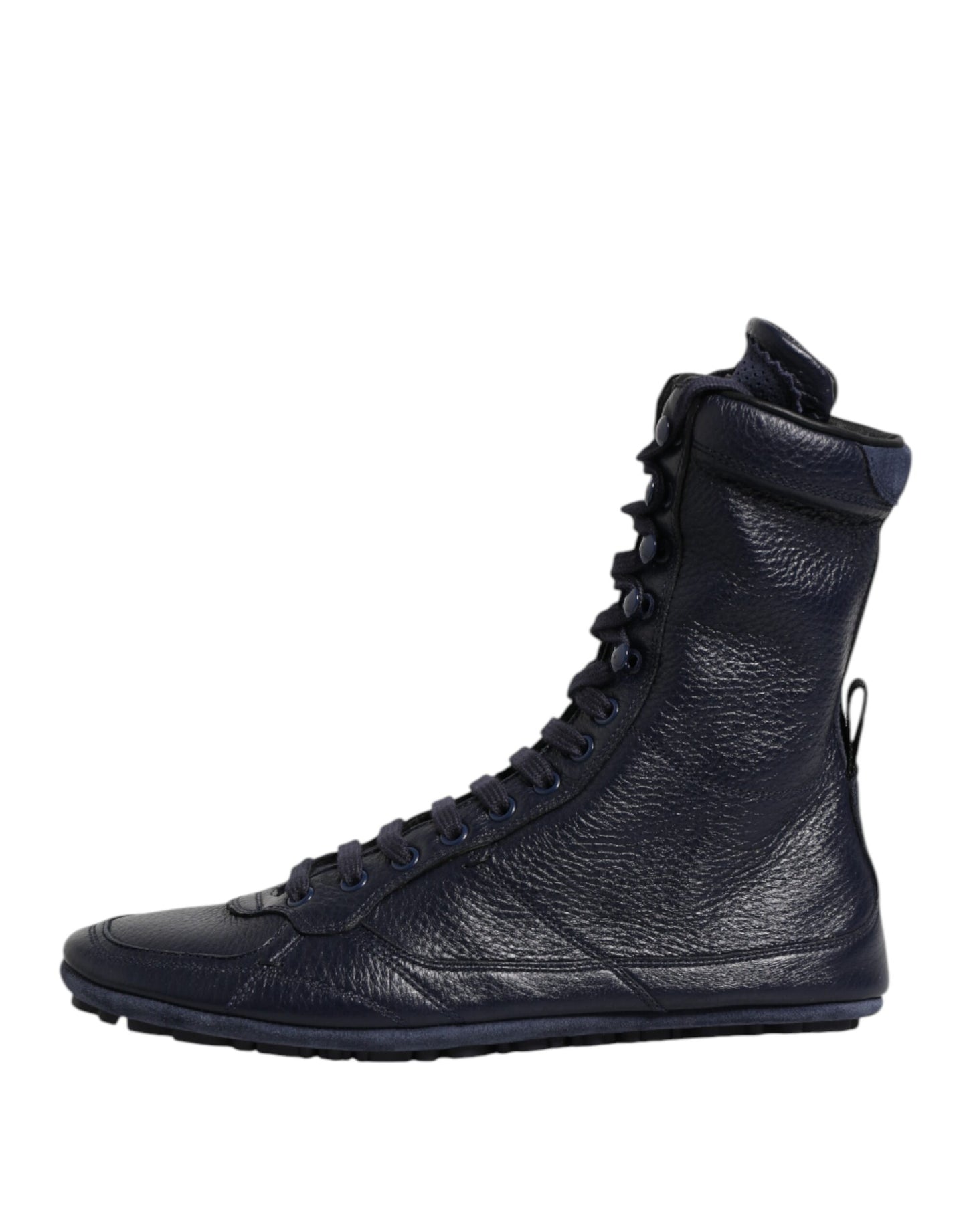 Dark Blue Leather KING High Top Sneakers Shoes