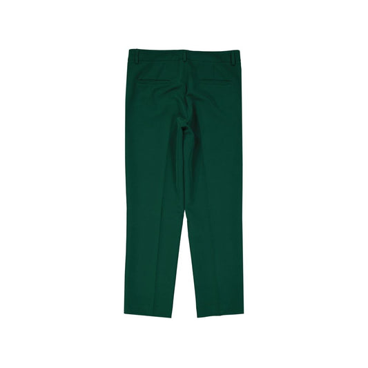 Green Elastane Cropped Pants