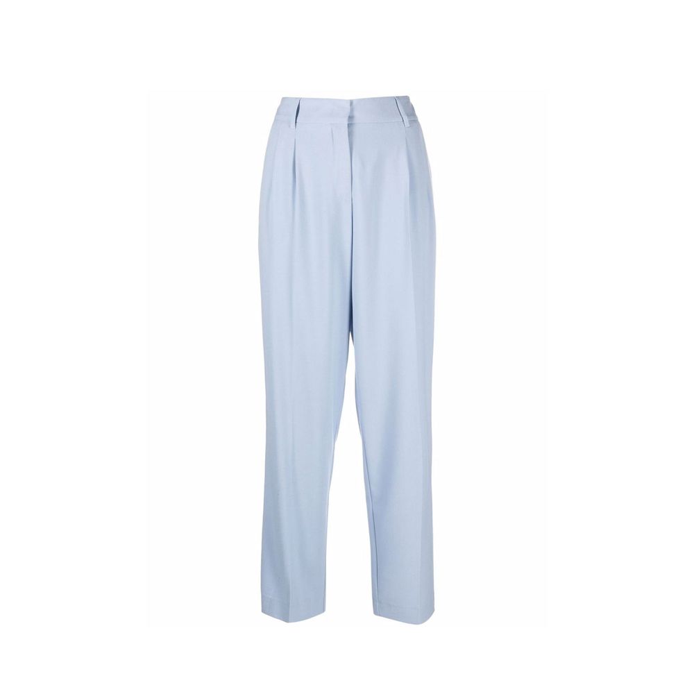 Blue Elastane Dress Pants