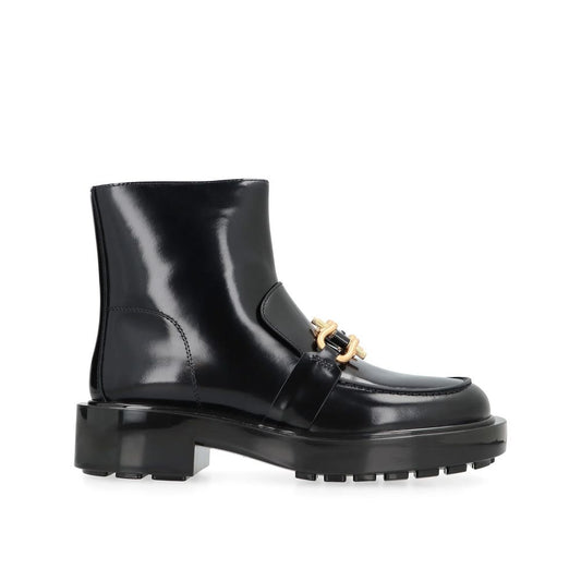 Black Calfskin Ankle Boots