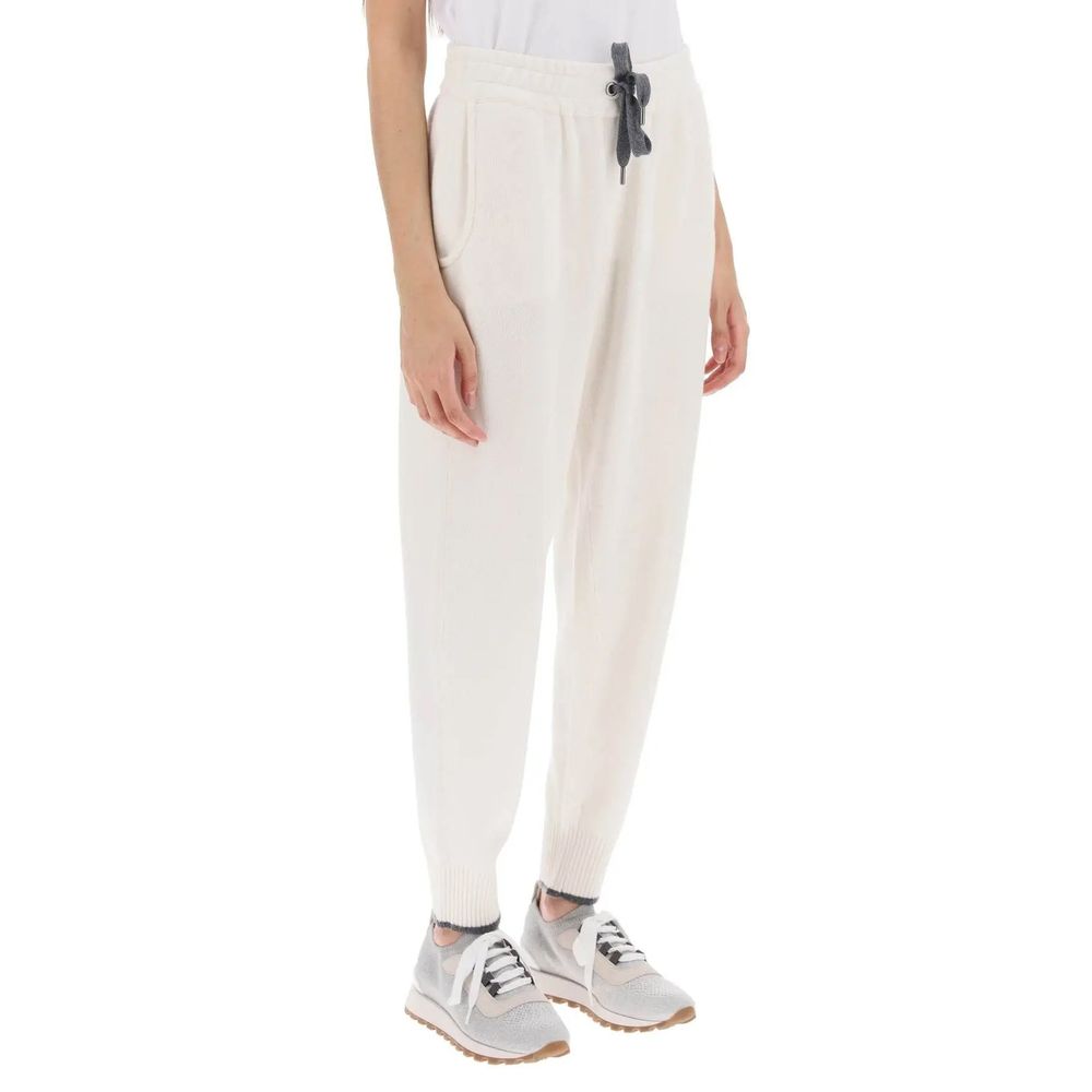 White Cashmere Athletic Pants