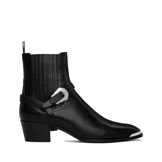 Black Calfskin Chelsea Boots
