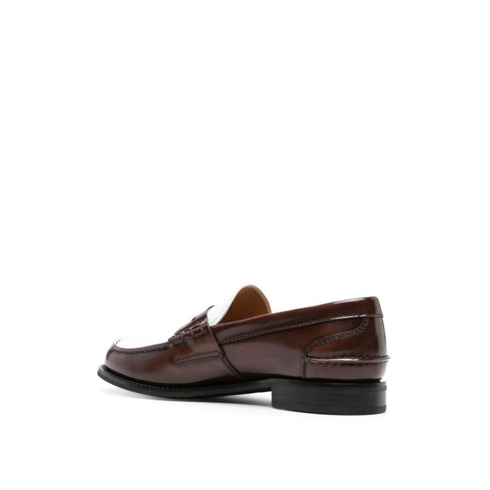 Brown Calfskin Slip-On Loafers