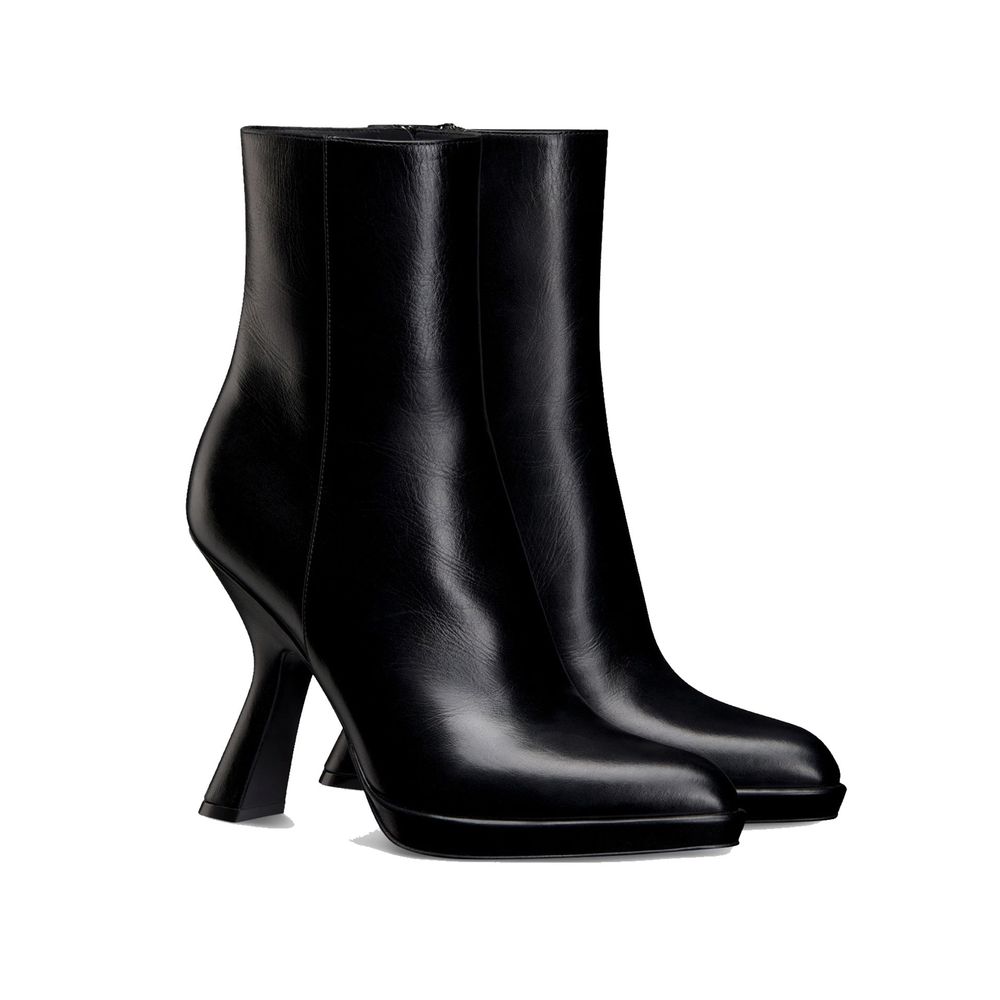 Black Calfskin Ankle Boots