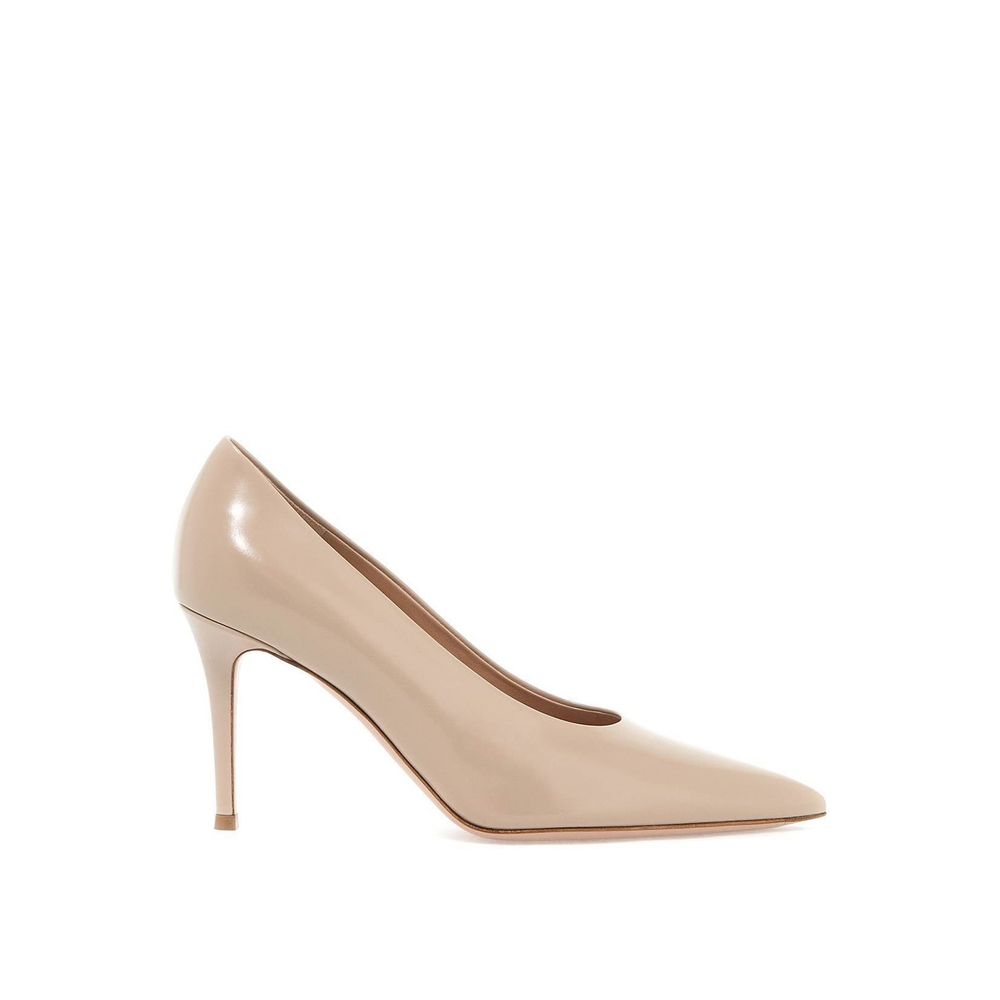 Beige Calfskin High Heel Pumps