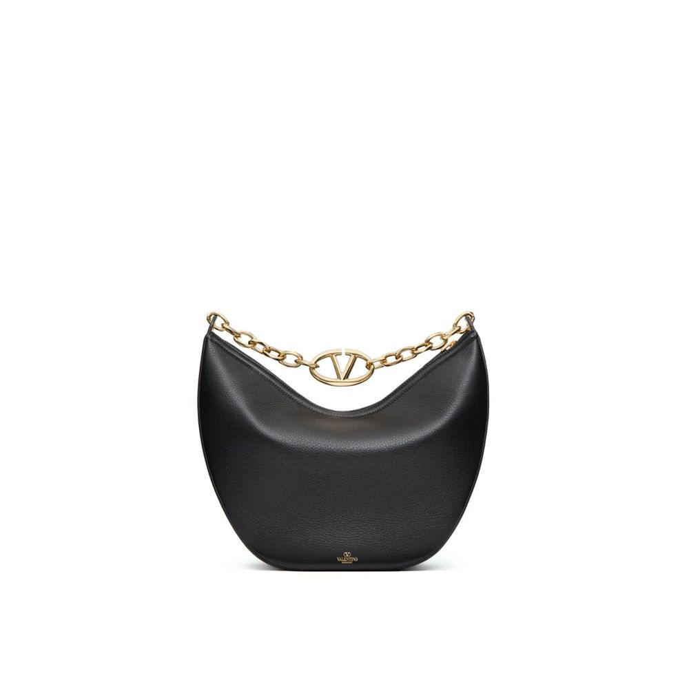 Black Calfskin Shoulder Bag