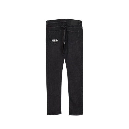 Black Cotton Slim Fit Jeans