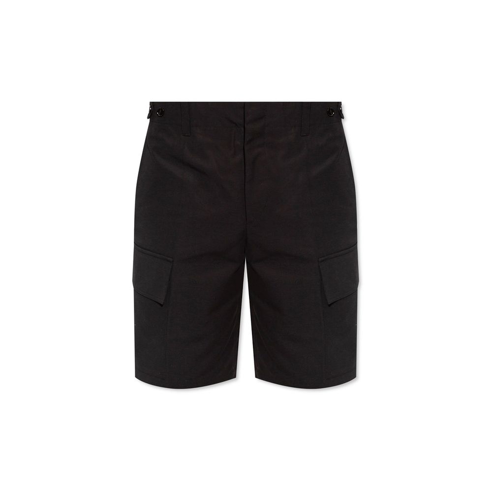 Black Cotton Cargo Shorts