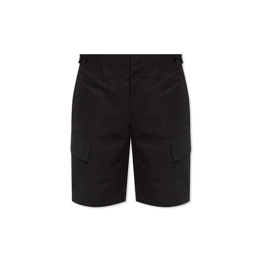 Black Cotton Cargo Shorts