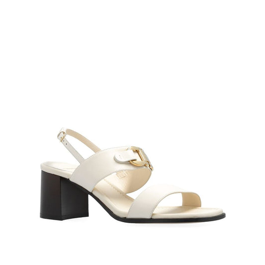 White Calfskin Strap-On Sandals