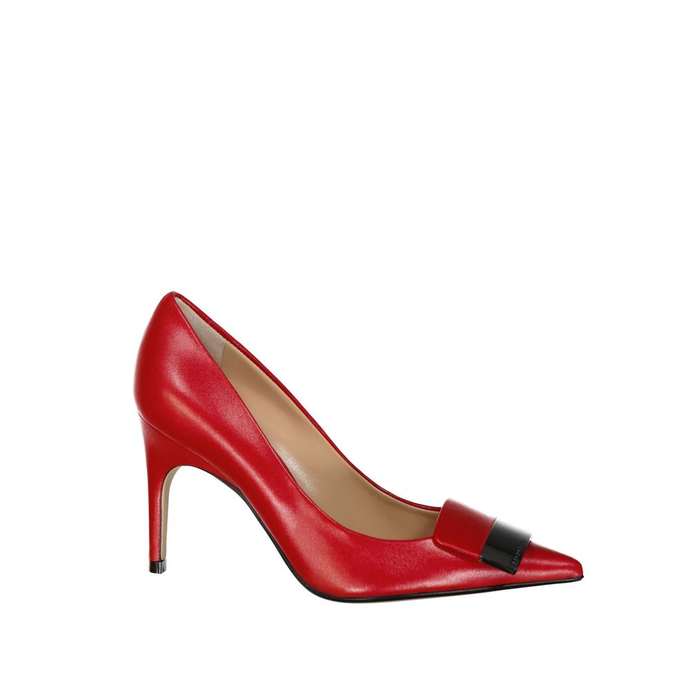 Red Calfskin High Heel Pumps