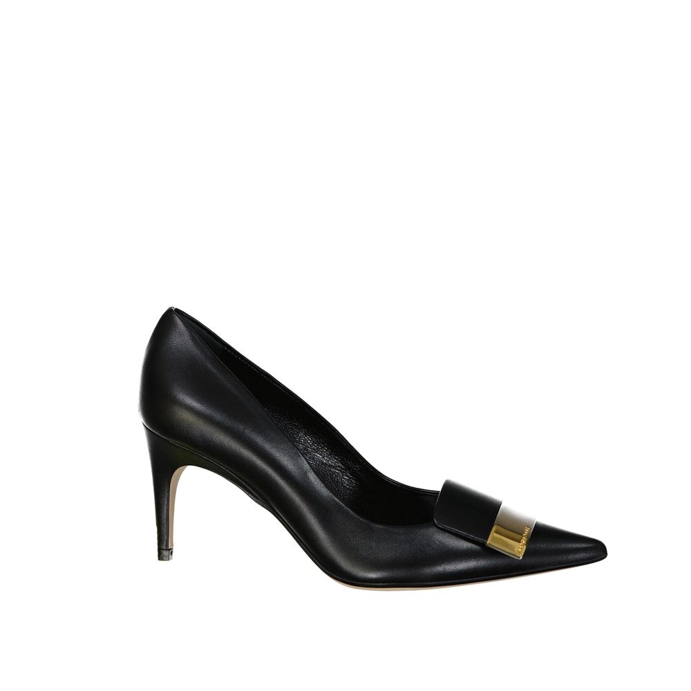 Black Calfskin High Heel Pumps