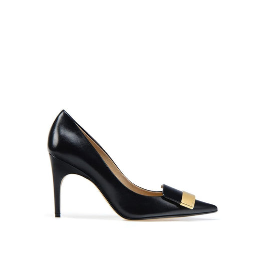 Black Calfskin High Heel Pumps
