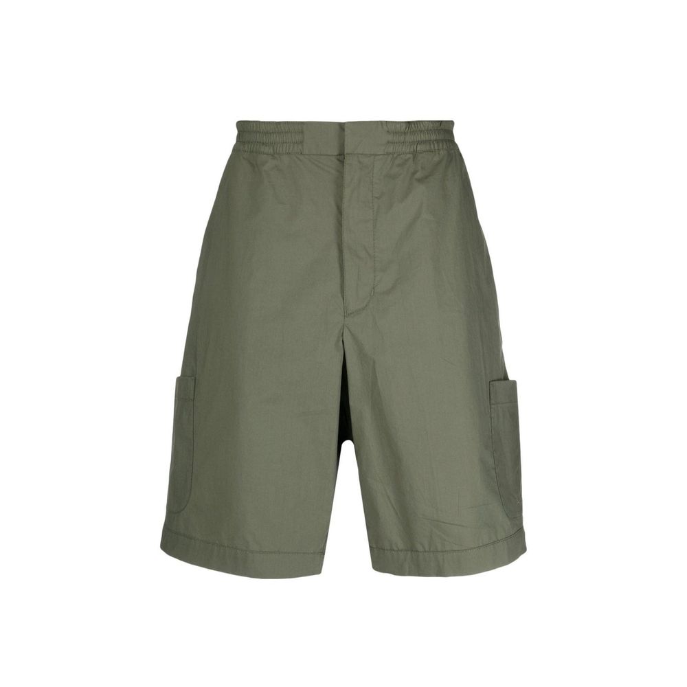 Green Cotton Bermuda Shorts